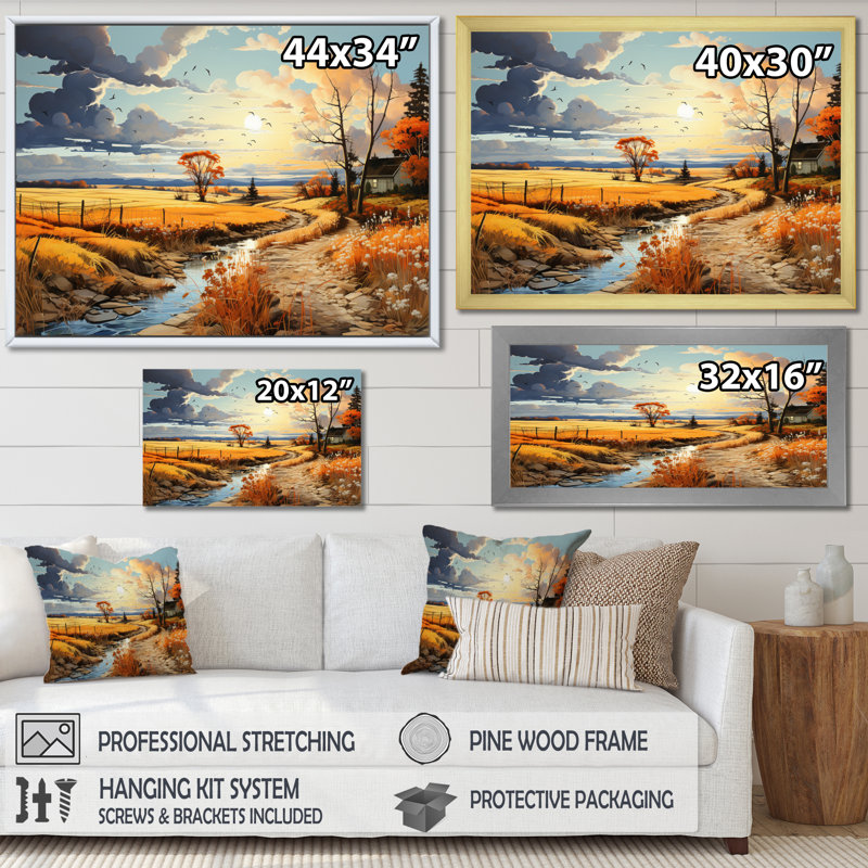 Ciel de tranquillité III sur toile, H 12 po x l 20 po x P 1 po, Toile tendue