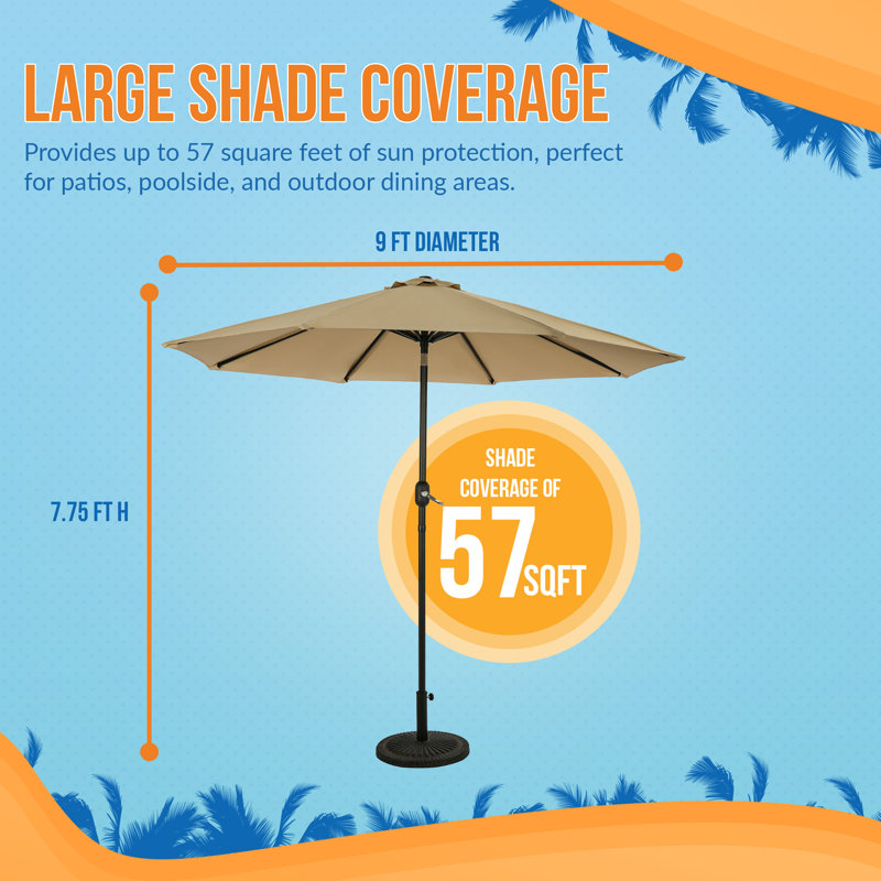 Stacia 108'' Octagonal Market Umbrella with Breez-Tex Canopy, Taupe