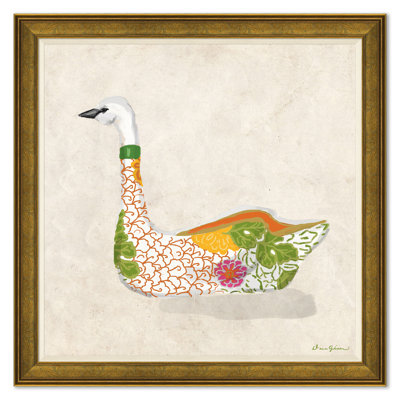 Kimono Swan In Multi II Giclee Print by Dana Gibson