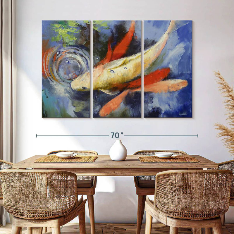 Koi And Water Ripples, 42" H x 65" W
