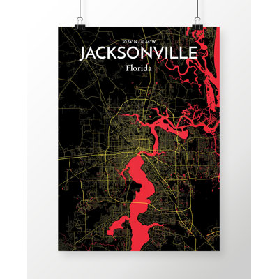 Jacksonville City Map - No Frame Print