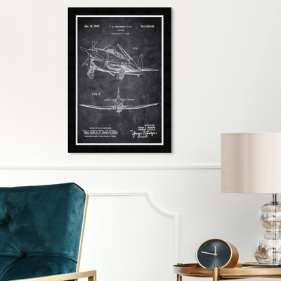 " Airplane 1947 Chalkboard "