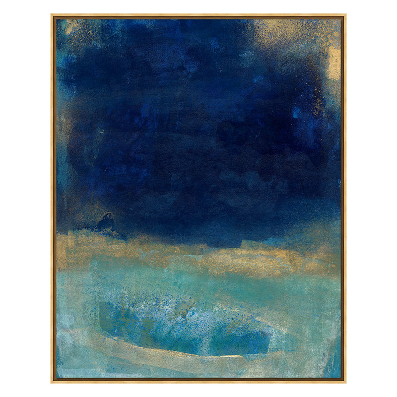 Deep Blue 1 Print by Maeve Harris, Gold Framed, 36" H x 30" W