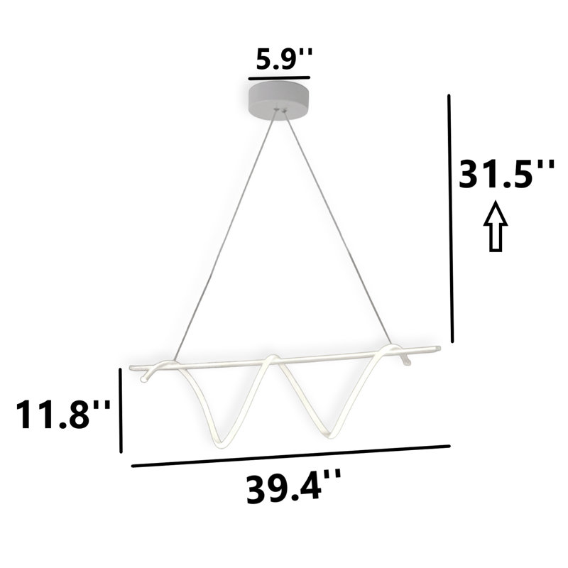 Modern Loop LED Chandelier – Adjustable Height