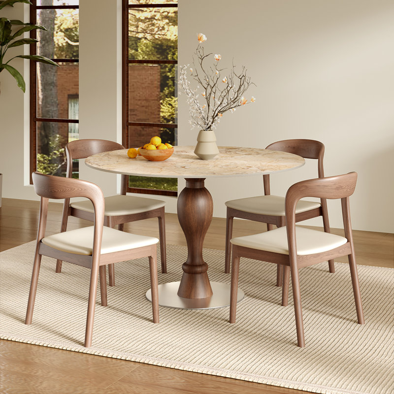 Ensemble de chaises bistro 39 "/ 43" pour 2 à 4 tables de salle à manger coin-repas avec base en pierre frittée et base en métal