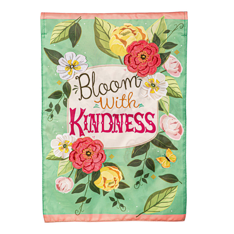 Drapeau de jardin «Bloom with Kindness»