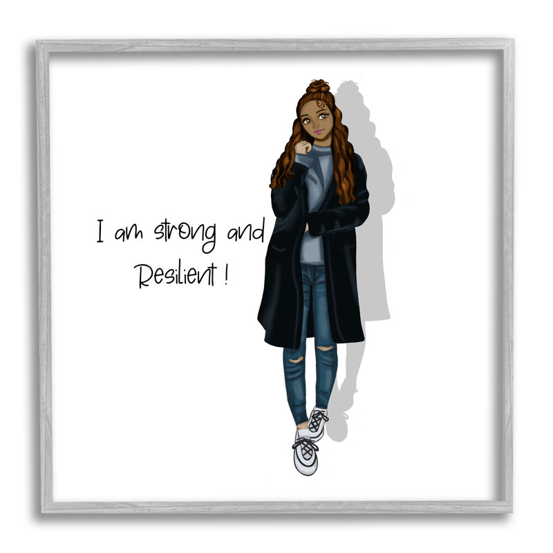 Strong and Resilient Female Motivational Canvas Print, 17 x 17
