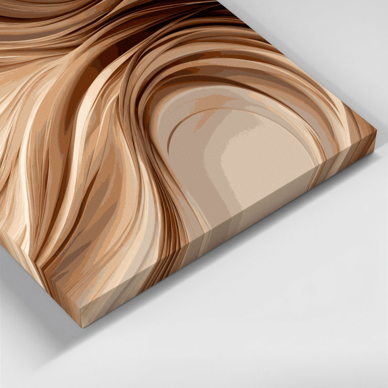 "Gradient Abstract" 51, art mural sur toile beige, H 11 po x l 14 po