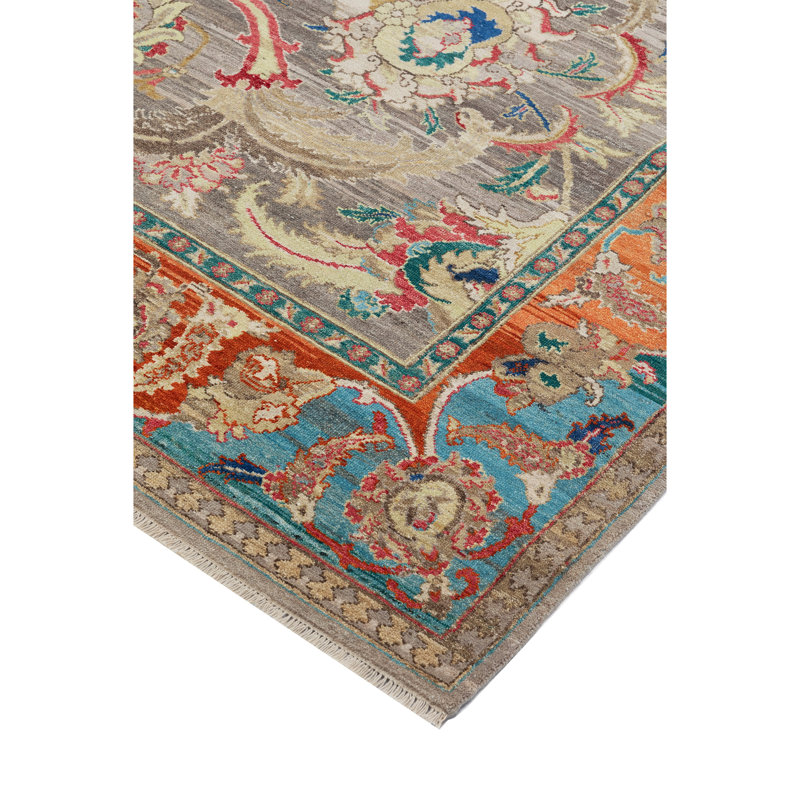 Wool Oriental Area Rug in Camel And Multi, Rectangle 8' x 10'