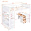 Lit mezzanine simple avec tablettes et bureau - blanc, bois massif fabriqué pour un confort à long terme permettant d'économiser de l'espace - blanc et durabilité inégalée