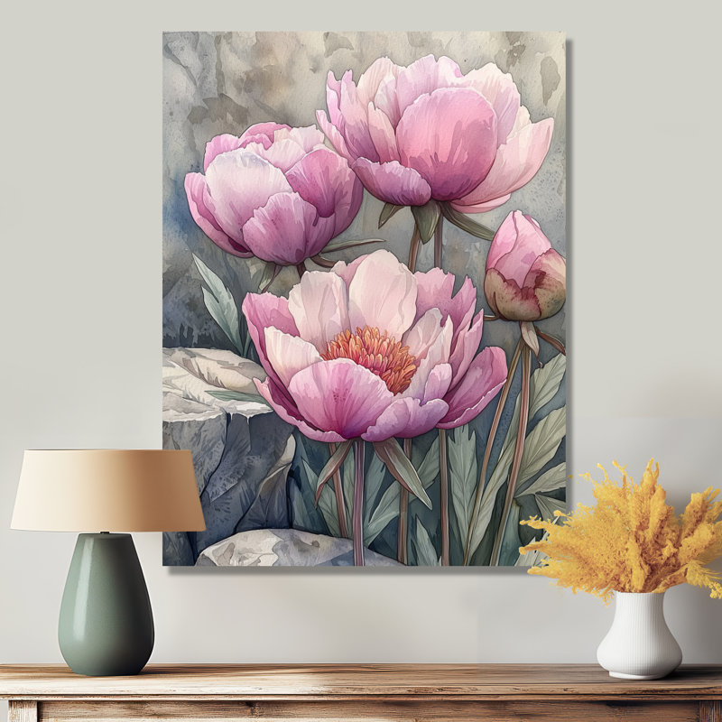 Art mural floral, décor de fleur botanique - fleur de jardin floral, H 20 po x l 12 po, Picture Framed Print