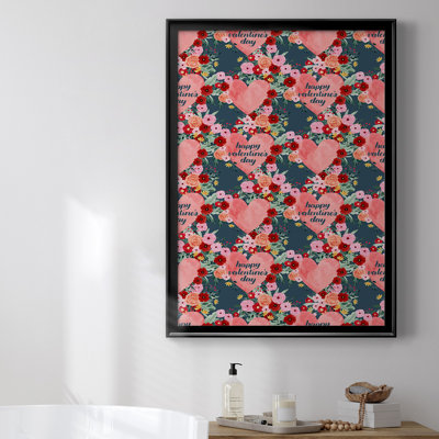 Toile encadrée de qualité supérieure Sweet Hearts Collection E - prête à être accrochée