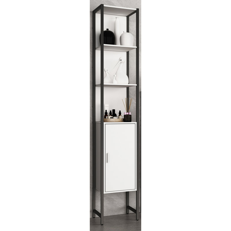 Alyisa Freestanding Bathroom Cabinet, White / Black