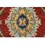 Tapis rouge en laine noué à la main de conception unique 8 pi 10 po x 12 pi 3 po