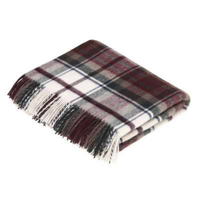 Jeté tartan en laine d'agneau mérinos Tartan