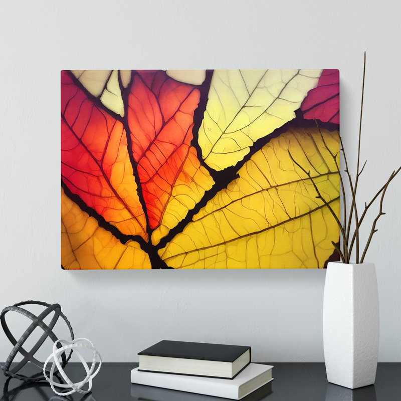 Flashy Leaf - Wrapped Canvas, 50cm H x 76cm W x 3cm D