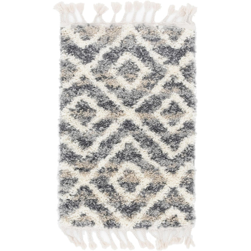 Patel Geometric Shag Area Rug, Rectangle 66 x 91cm
