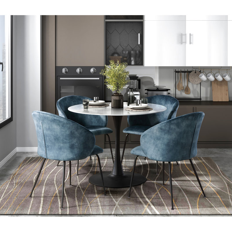 Chaises d'appoint modernes en velours bleu sarcelle, pieds en métal noir, 2 pour la décoration intérieure, 2 pièces de chaises avec pattes, plan de décoration