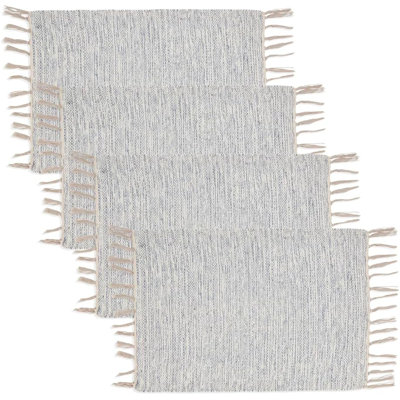 Blue Delicate Handloom Table Runner With Fringe