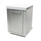Mont Alpi MA-EXC-SS Extra Storage Right Cabinet Module for All MAI805 and MAi400 Outdoor Kitchen Island Grill Models - Stainless Steel + Granite Countertop - adds Storage & Counter Space
