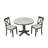 Kayelin 5 Pieces Dining Table Set Solid Wood Round Table with 4 Chairs-1780442232