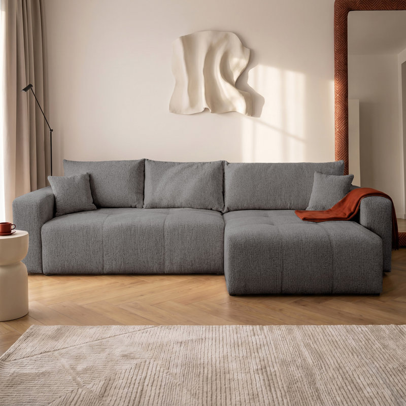 Sectional, GREY Polyester Blend
