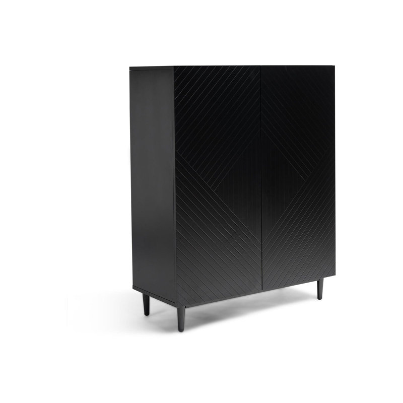 Addae 8 Pair Shoe Storage Cabinet, Black
