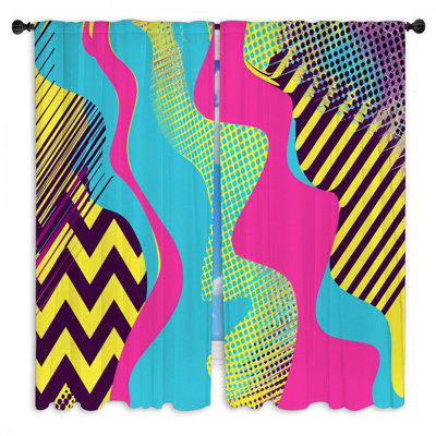 Pop Art Abstract Window Curtains  Abstract Pop Art Drapes - 2 Panels