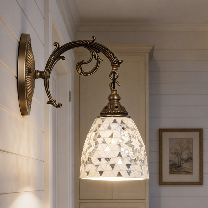 Turkish Moroccan Wall Sconce Lamp, Handmade Turkish  Mosaic Retro Ethnic Style Wall Lamp