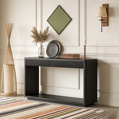 60" Modern 2-Drawer Fluted Console Table
