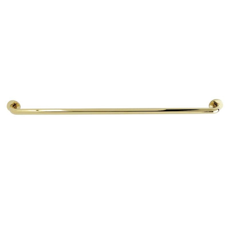 Barre d'appui extensible en laiton argenté de 42 po x 1-1 / 4 po Kingston, Laiton poli