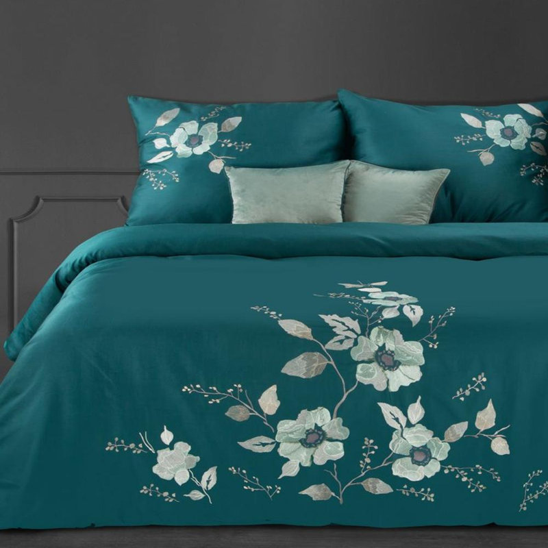 Genessi No Pattern Duvet Cover with Pillowcases, Turquoise, 160 x 200cm - 2  Pillowcases (70 x 80cm)