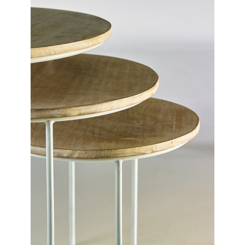 Samee 3 Piece Nest of Tables, White