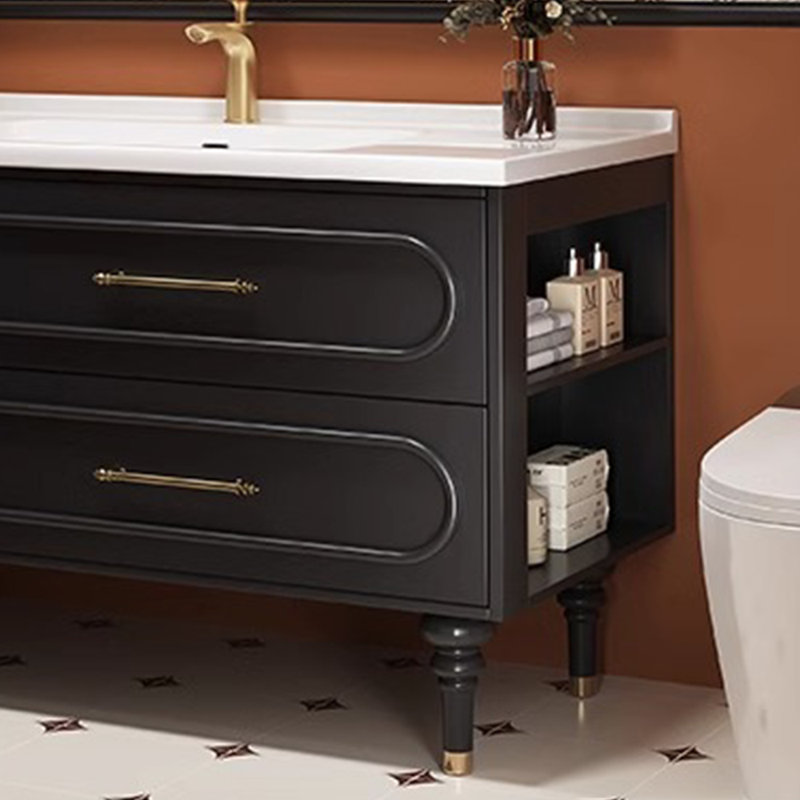 French retro bathroom Vanity, Black