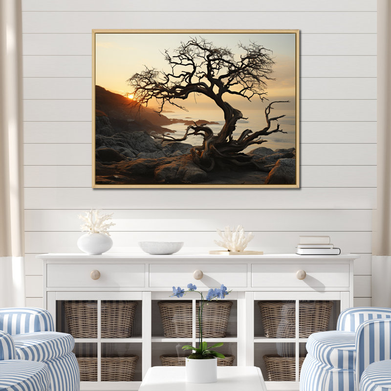 Photo de plage Sables d'or VI - impression, Cadre naturel flottant, H 12 po x l 20 po x P 1 po