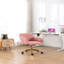 Chaise de bureau rose moderne en tissu Teddy-800514740