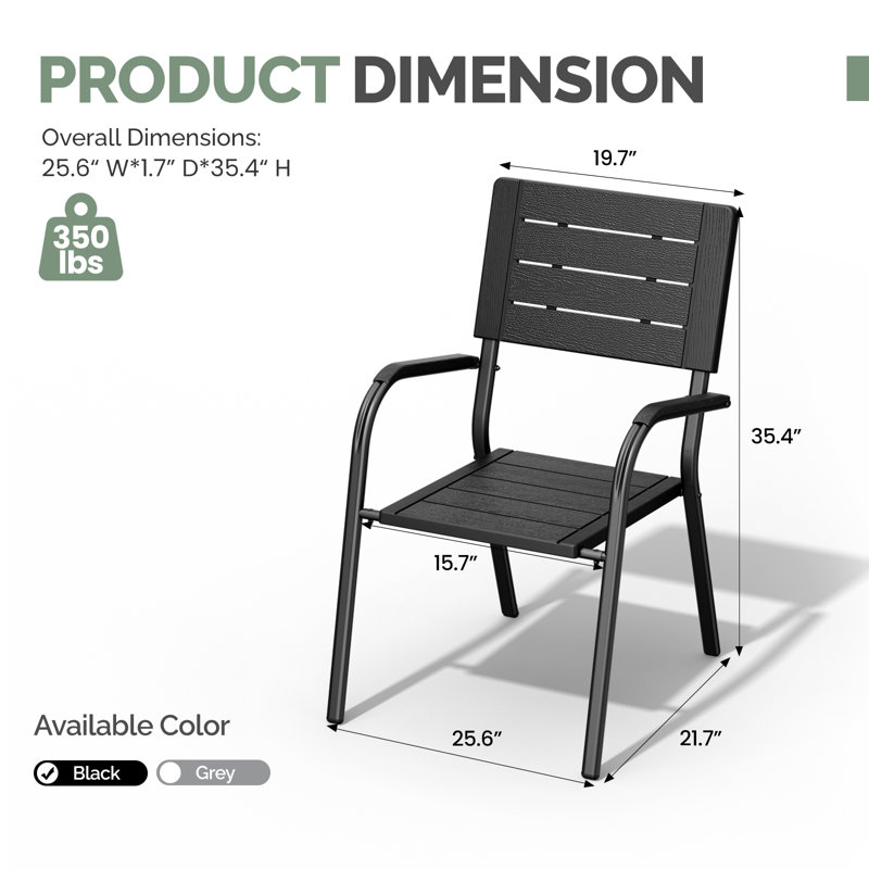 2 chaises de patio empilables