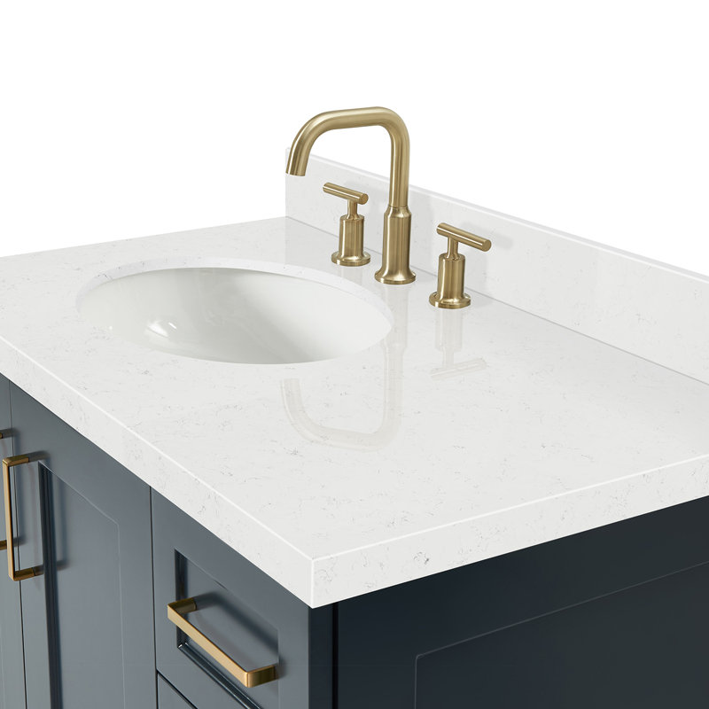 37 IN.  Single Bathroom Vanity, Left, Oval, Midnight Blue