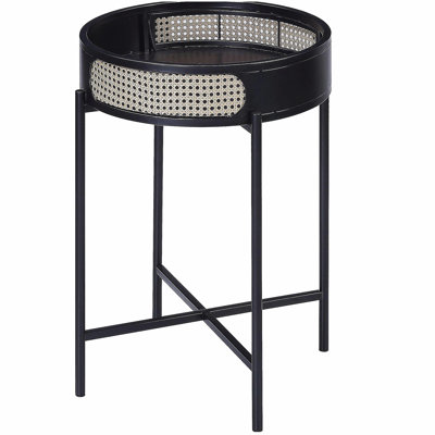Table de bout noire avec plateau