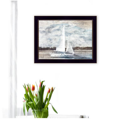 Sailboat On Water Framed On Paper by Bluebird Barn Group Print