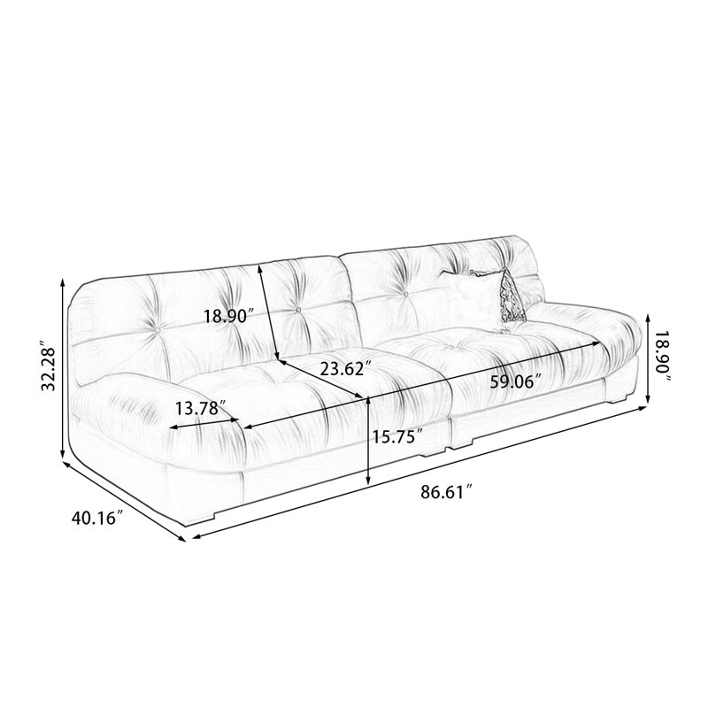 Causeuse-coussin modulaire en cuir véritable brun, Brun