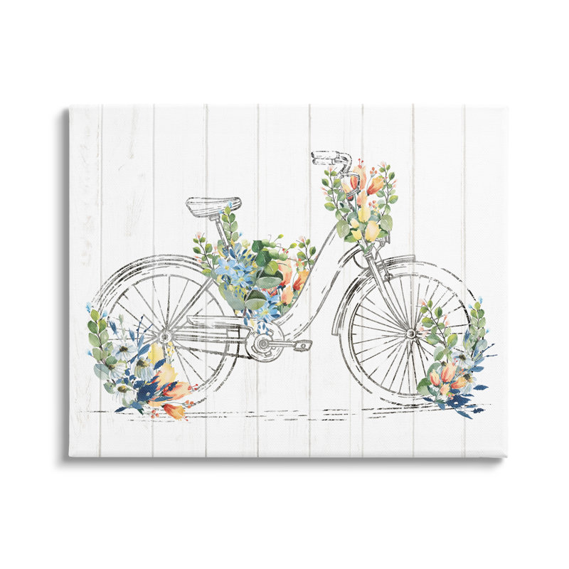 Motif floral sur toile, H 16 po x l 20 po x P 1,5 po