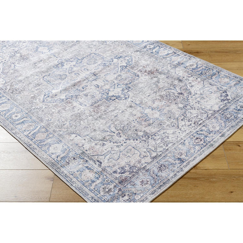 Ruland Oriental Machine Washable Area Rug, Rectangle 6' x 7'9"