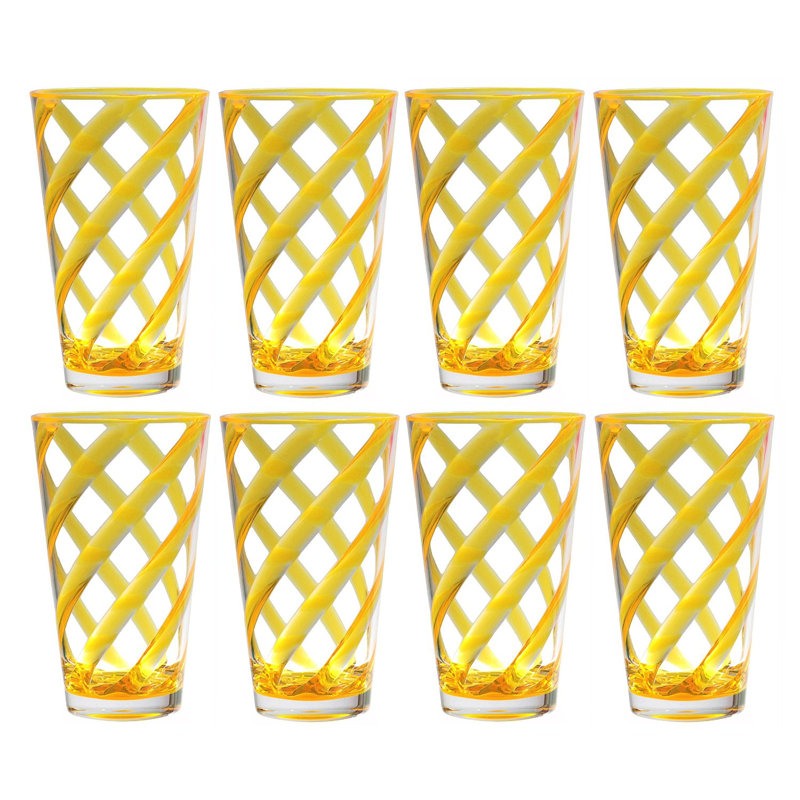 Caterina 22oz. Acrylic Drinking Glass Set, Neon Yellow