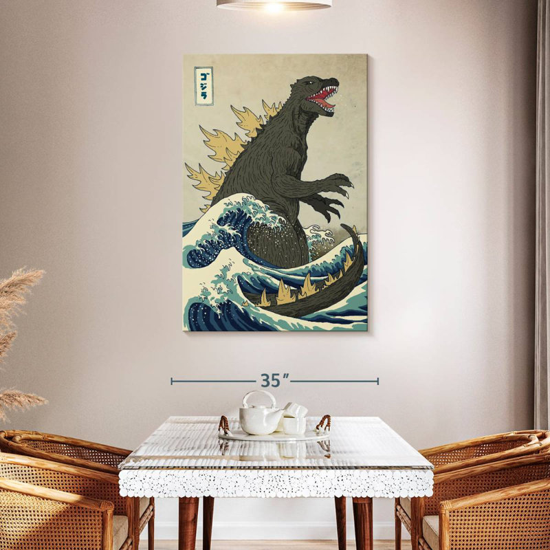 Kelan The Great Monster Off Kanagawa, 48" H x 32" W