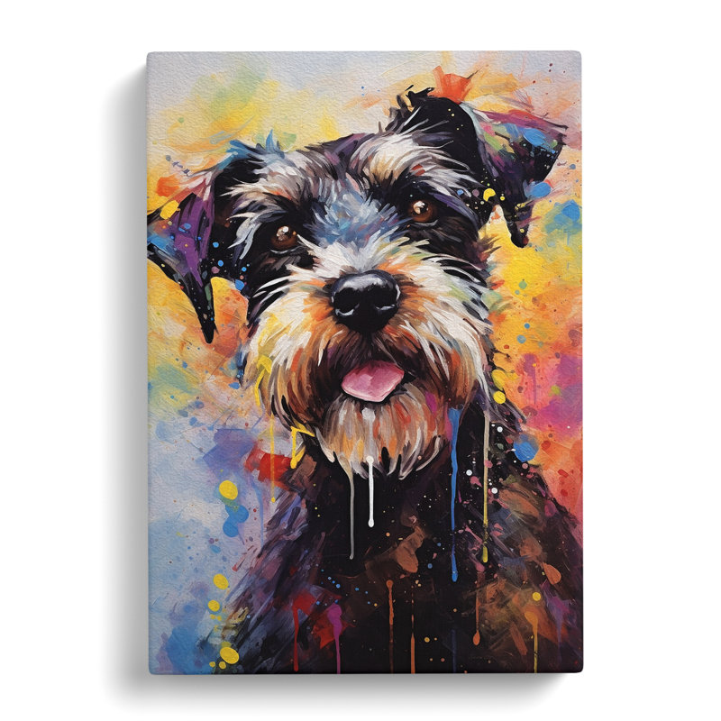 Schnauzer Action - No Frame Print, 60cm H x 40cm W x 3cm D