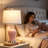 23" Ceramic Ginger Jar Table Lamp With White Fabric Shade And Led Bulb-395921580