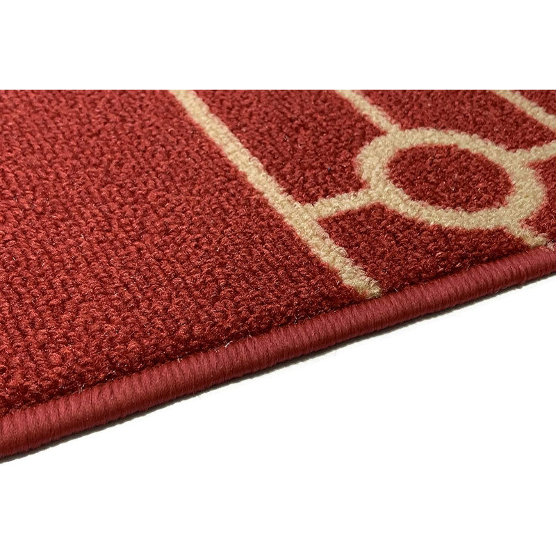 Tapis d'escalier antidérapant lavable à la machine, bordé d'une chaîne de 8,5 po x 26 po, couleurs et options, Rouge