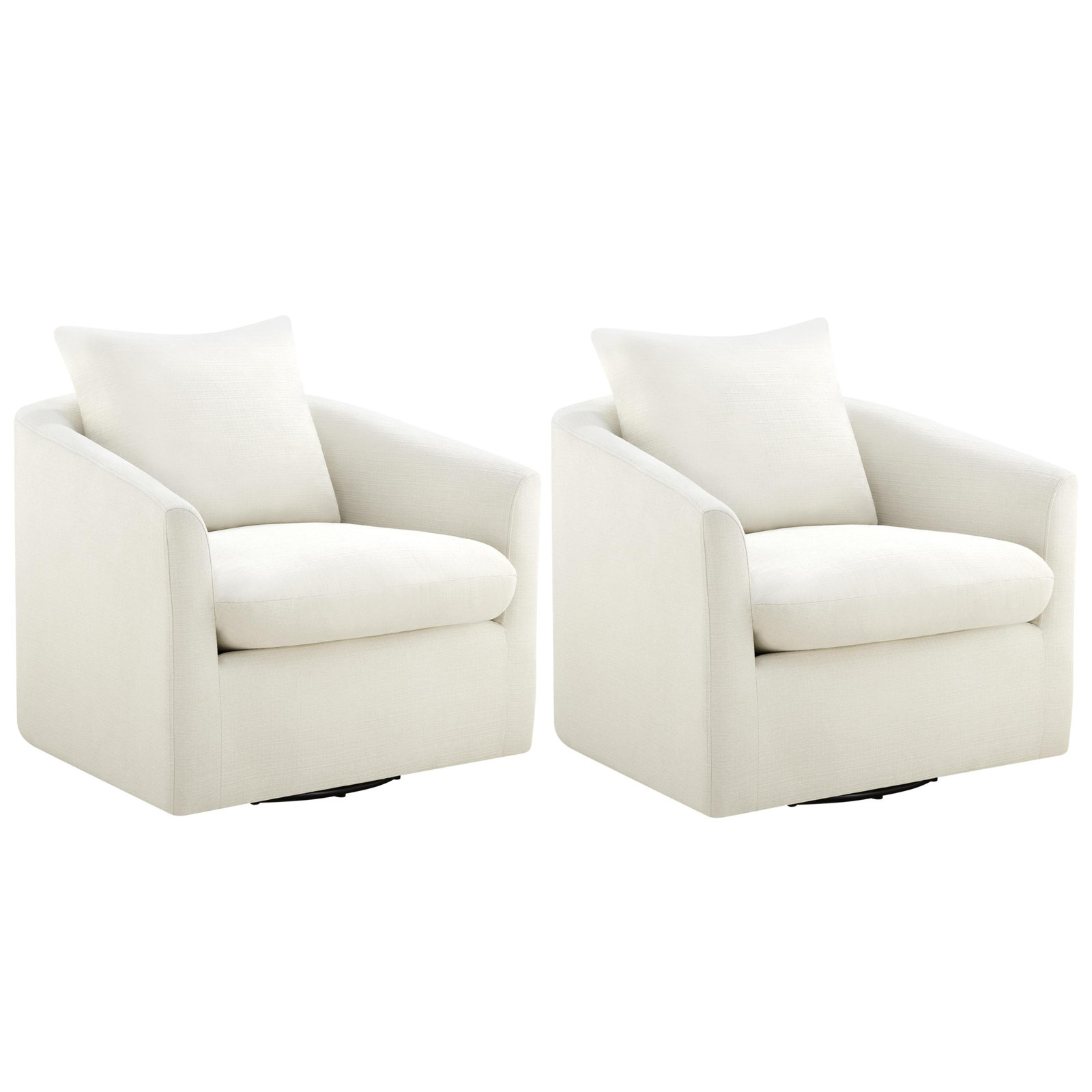 Menta Upholstered Swivel Accent Chair, Flannigan Cotton Tweed