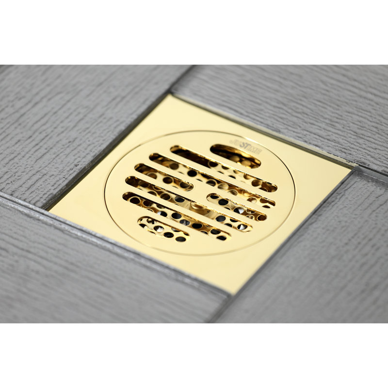 Drain de douche Watercours Symmetric Grid, Laiton poli